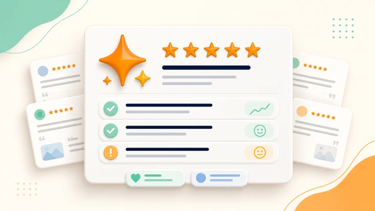 AI review summary with themes and sentiment